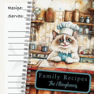 Ragdoll Cat Chef Spiral Recipe Book
