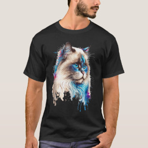 Ragdoll Cat Colourful Portrait Cute Cat T-Shirt