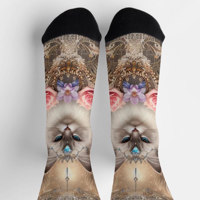 Ragdoll Cat Crew Socks (Top)