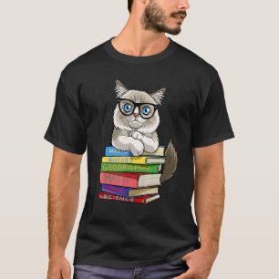 Ragdoll Cat Cute Back To School Checkerboard T-Shirt