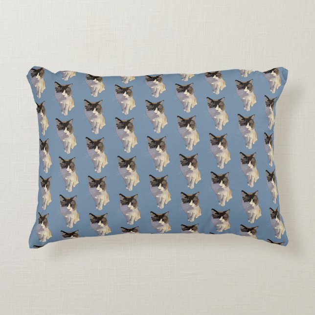 Ragdoll cat, Dusty Blue Decorative Cushion (Front)