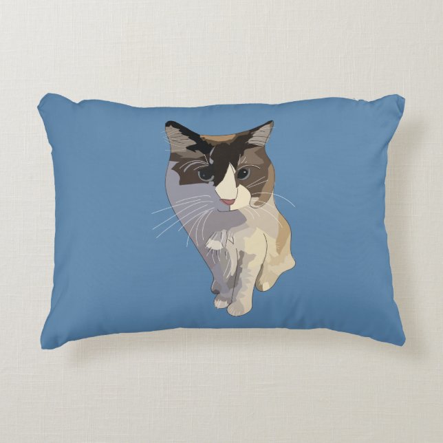 Ragdoll cat, Dusty Blue Decorative Cushion (Front)