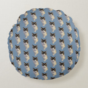 Ragdoll cat, Dusty Blue Round Cushion
