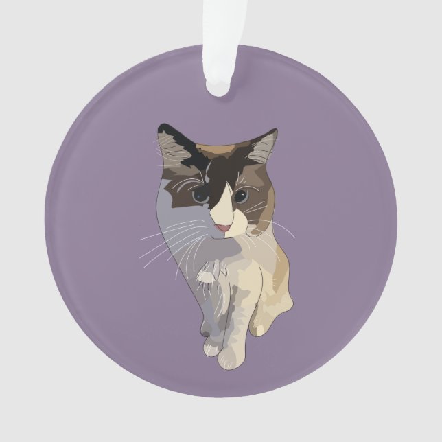 Ragdoll cat, Dusty Purple Ornament (Front)
