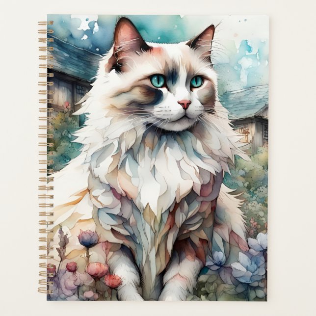 Ragdoll Cat in English Garden Planner (Front)