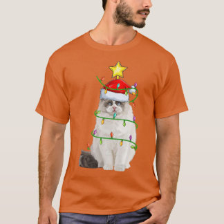 Ragdoll Cat Lighting Xmas Tree Matching Ragdoll Ch T-Shirt