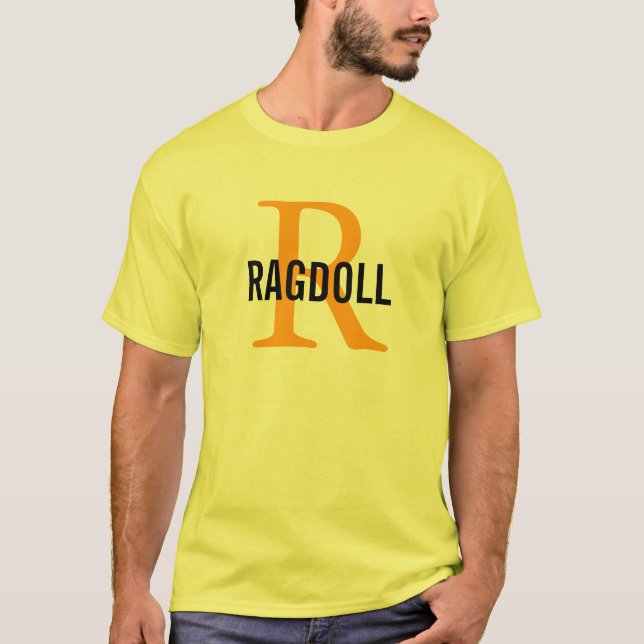 Ragdoll Cat Monogram Design T-Shirt (Front)