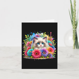 Ragdoll Cat Mum Mother39s Day Watercolor Colourful Card
