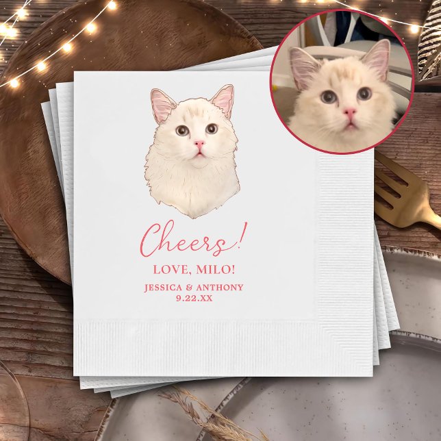 Ragdoll Cat Personalised Cheers Napkins (Creator Uploaded)