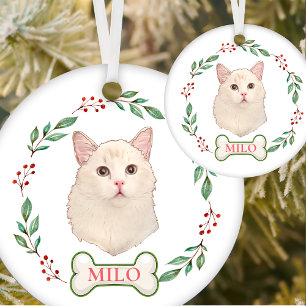 Ragdoll Cat Personalized Hand Drawing Ceramic Tree Decoration