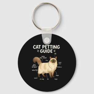Ragdoll Cat Petting Guide Funny Cat Lover Key Ring