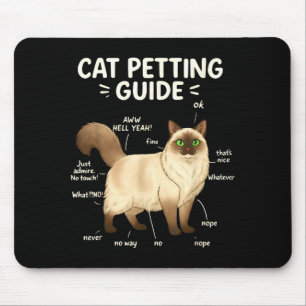 Ragdoll Cat Petting Guide Funny Cat Lover Mouse Pad