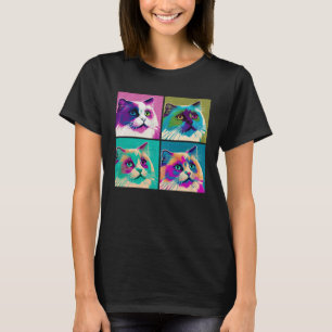 Ragdoll Cat Pop Illustration Colourful Animal Men T-Shirt