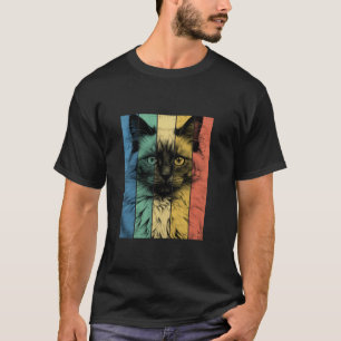 Ragdoll Cat Portrait Vintage Style Mum Dad Long Sl T-Shirt