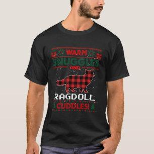 Ragdoll Cat Red Buffalo Plaid Gift Ugly Christmas  T-Shirt