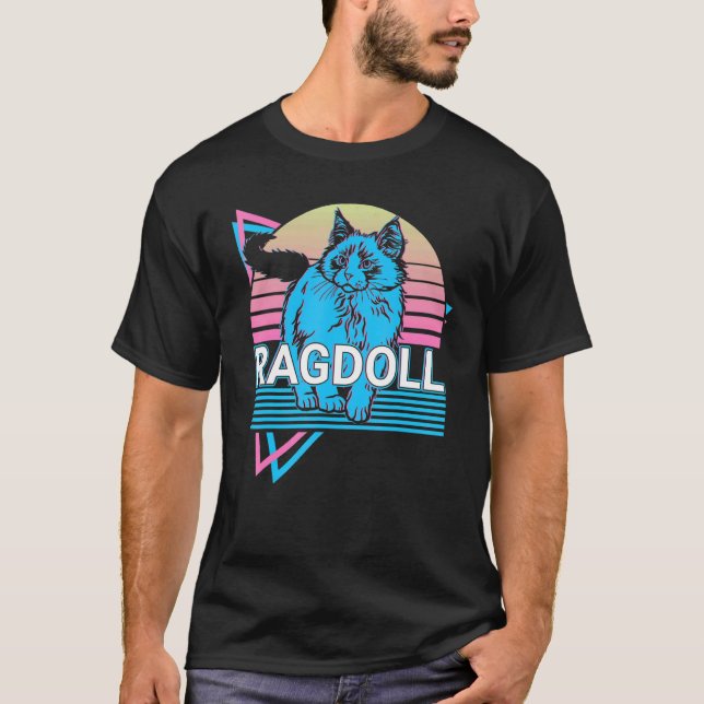 Ragdoll Cat Retro T-Shirt (Front)