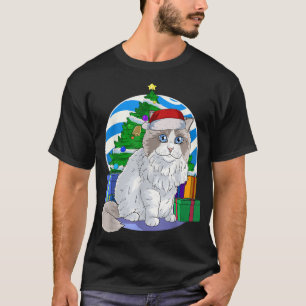 Ragdoll Cat Santa Christmas Tree Decor T-Shirt
