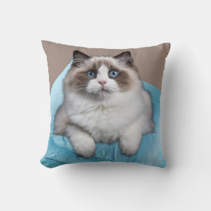 Ragdoll Cat Square Throw Pillow