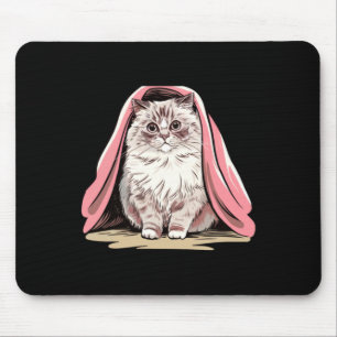 Ragdoll Cat Under A Pink Blanket Sticker Mouse Pad