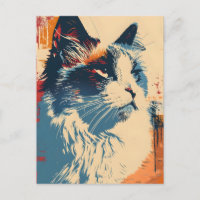 Ragdoll Cat Vintage Art