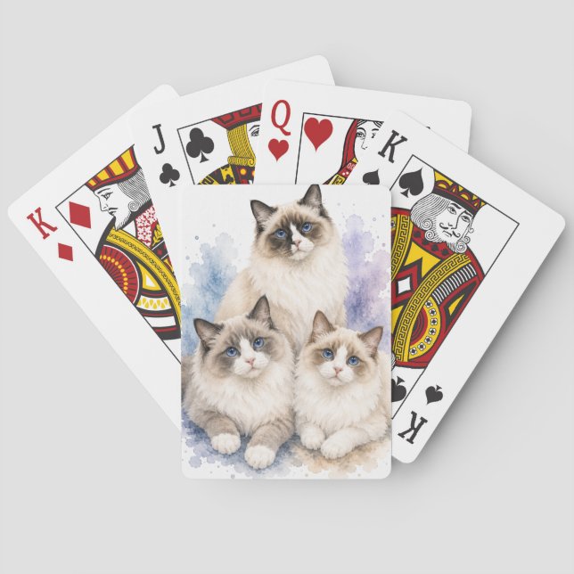 Ragdoll Cat Watercolor Playing Cards (Back)