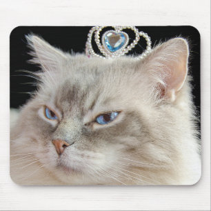 Ragdoll Cat with Tiara Mouse Pad