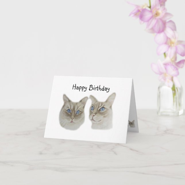 Ragdoll Cats birthday Card (Orchid)