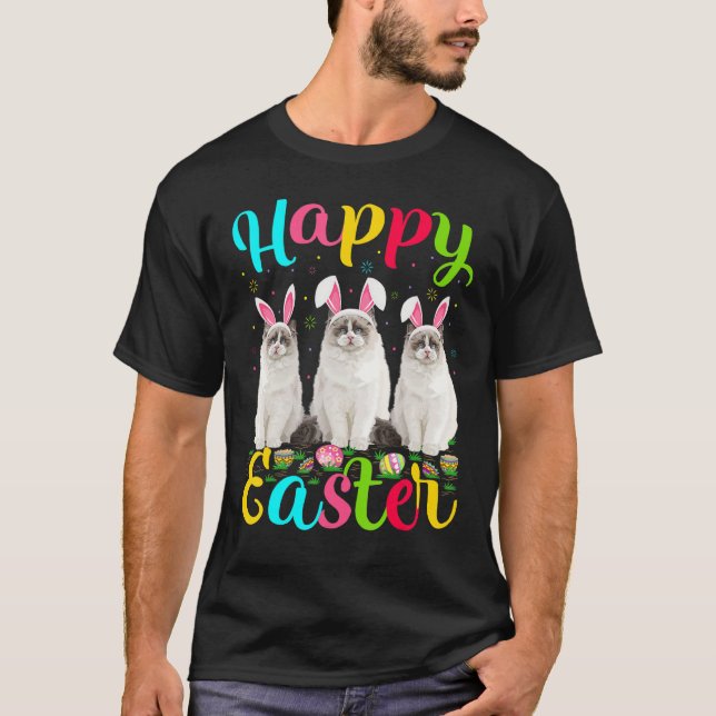 Ragdoll   Funny Easter Egg Bunny Ragdoll Happy Eas T-Shirt (Front)
