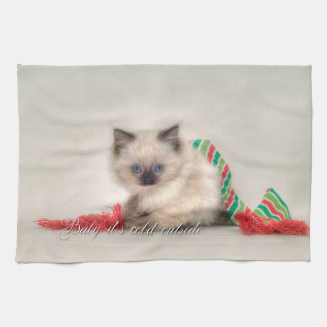 Ragdoll kitten tea towel (Horizontal)