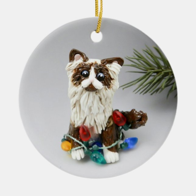 Ragdoll Persian Cat Ceramic Ornament (Front)