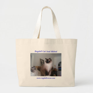 Ragdoll Seal Mitted Large Tote Bag