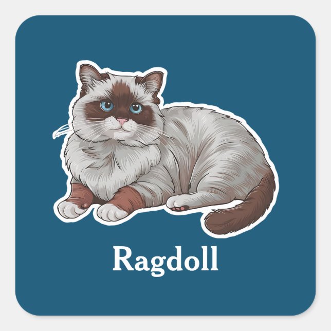 Ragdoll Square Sticker (Front)