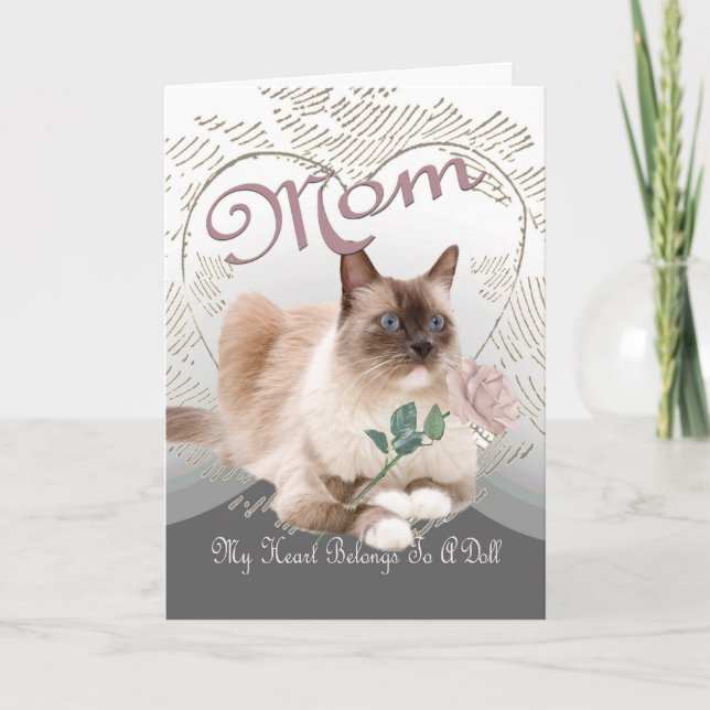 Ragdoll's heart belongs to a doll card (Front)