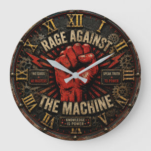 Rage Against the Machine Protest Art Large Clock