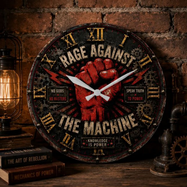 Rage Against the Machine Protest Art  Large Clock (Creator Uploaded)