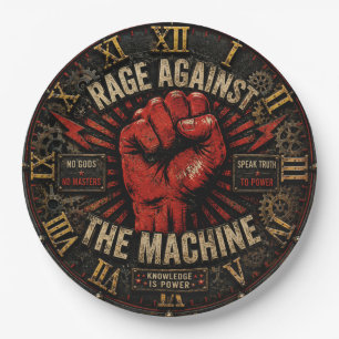 Rage Against the Machine Protest Art Paper Plate