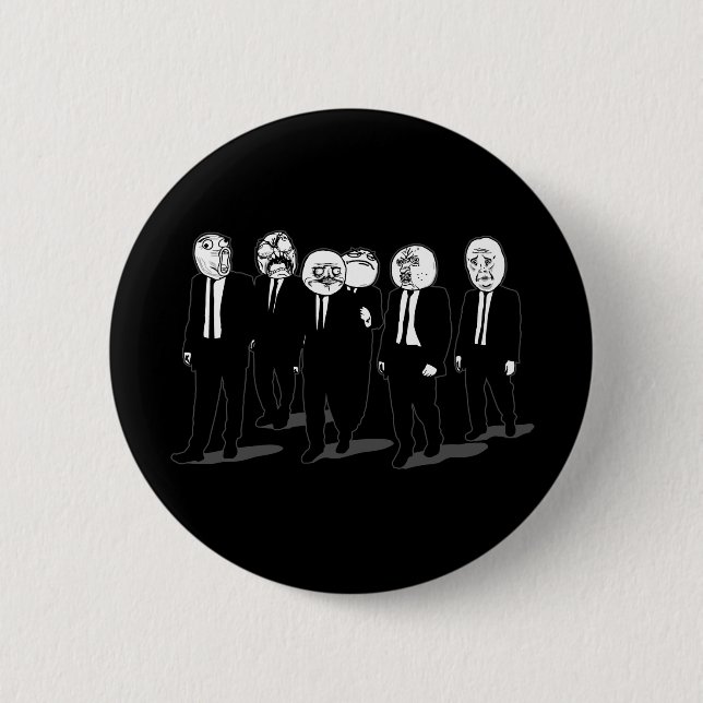 rage comic meme faces walking 6 cm round badge (Front)