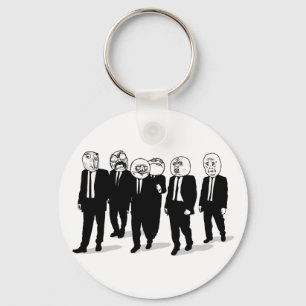 Rage Comic Meme Faces Walking. Me Gusta. Key Ring