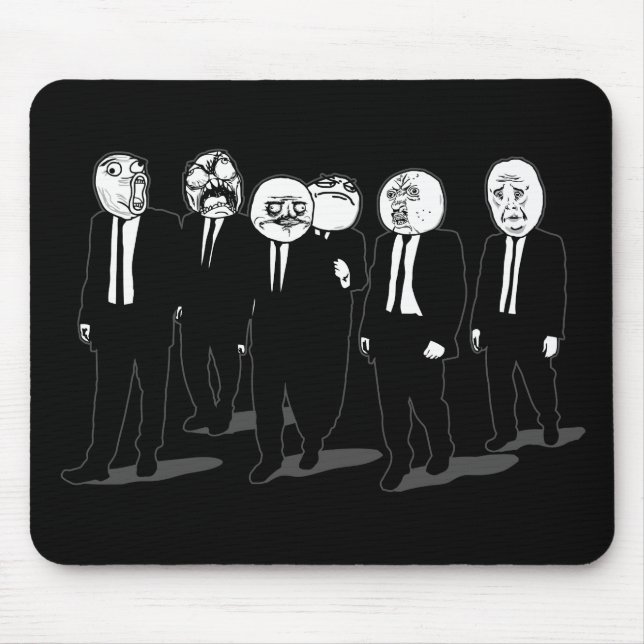 Rage Comic Meme Faces Walking. Me Gusta. Mouse Pad (Front)