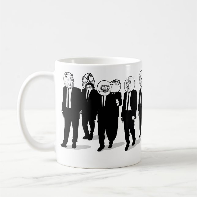 rage comic meme faces wraparound mug. me gusta. coffee mug (Left)