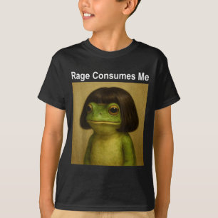 Rage Consumes Me Frog Funny Frog Bob Haircut Meme T-Shirt