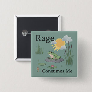 Rage Consumes Me Frog Pond Meme Frog Vintage Style 15 Cm Square Badge