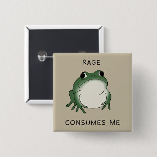 Rage Consumes Me Frog Pond Meme Vintage Nature 15 Cm Square Badge