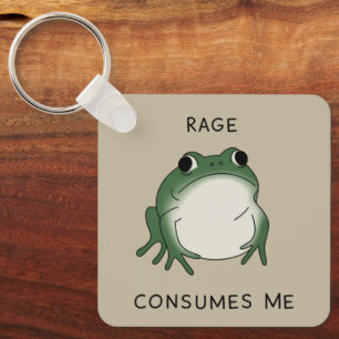 Rage Consumes Me Frog Pond Meme Vintage Nature Key Ring