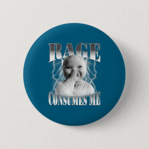 Rage Consumes Me Funny Ai Baby Holding Laugh Brain 6 Cm Round Badge
