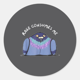Rage Consumes Me Funny Geon Meme Hand Drawn Classic Round Sticker