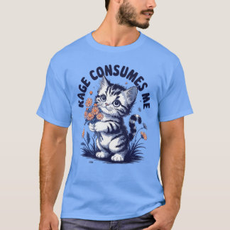 Rage Consumes Me Mens Classic Fit Grey Crew Neck S T-Shirt