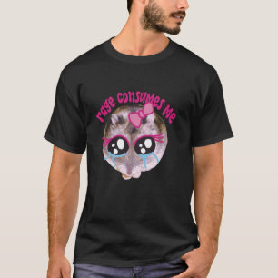 Rage consumes me sad hamster meme coquette bow rib T-Shirt