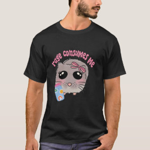 Rage consumes me sad hamster meme coquette bow rib T-Shirt