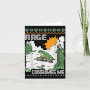 Rage Consumes Me Ugly Christmas Sweaters Funny Fro Card